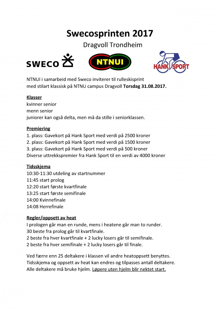 Innbydelse til Swecosprinten 2017
