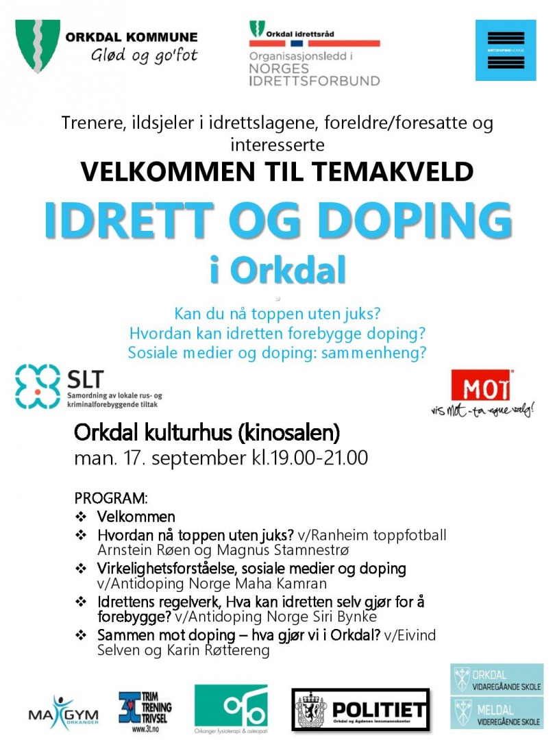 Idrett og doping i Orkdal temakveld