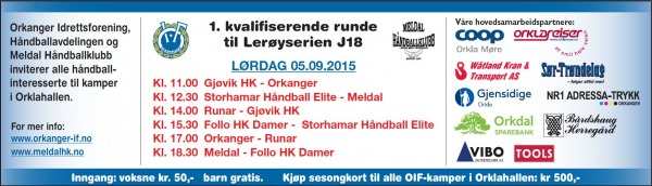 1. kvalifiserende rund til Leroyserien J18 5.9.2015